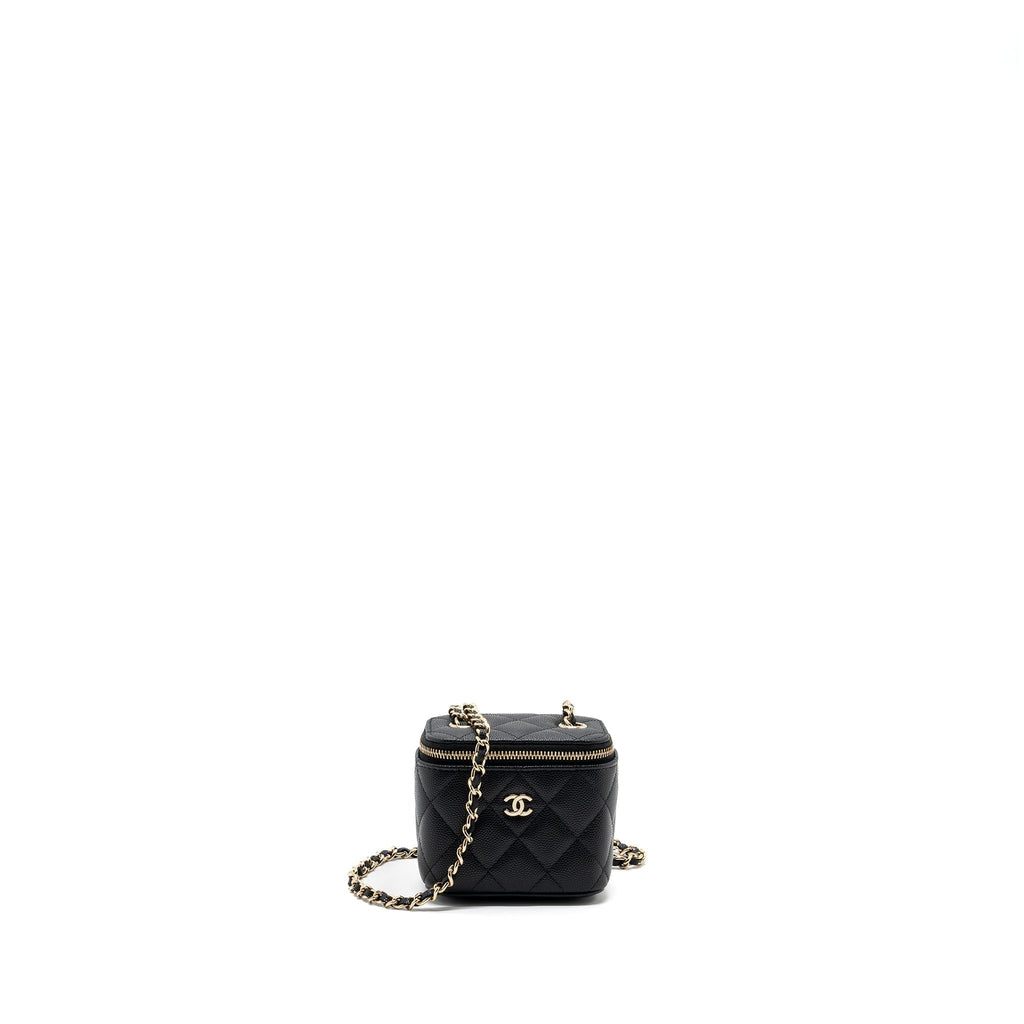 CHANEL MINI VANITY CASE CAVIAR BLACK LGHW