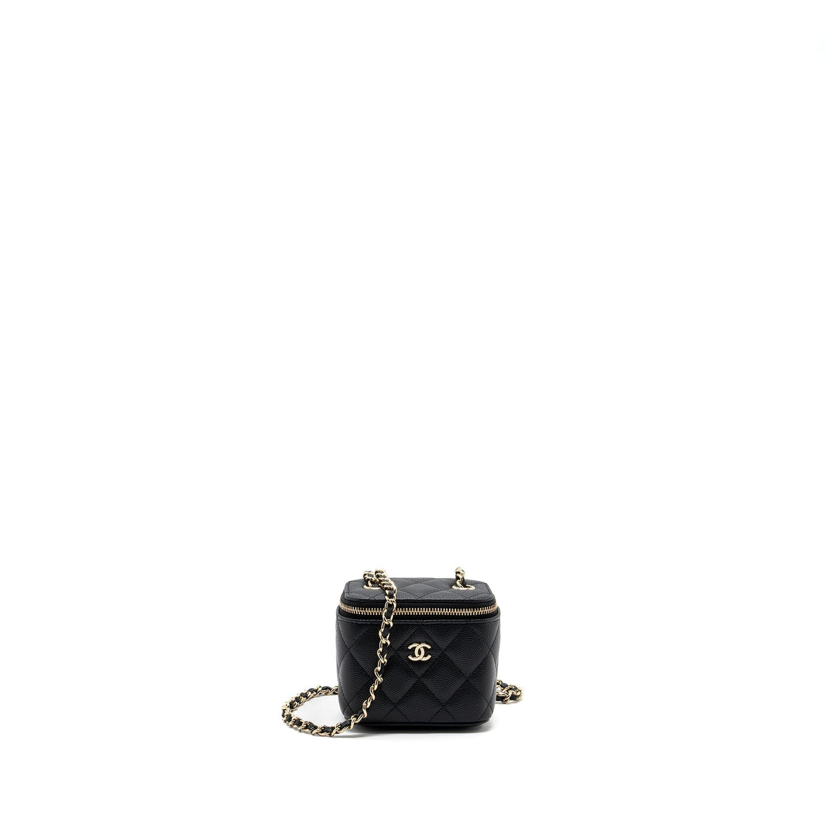 CHANEL MINI VANITY CASE CAVIAR BLACK LGHW
