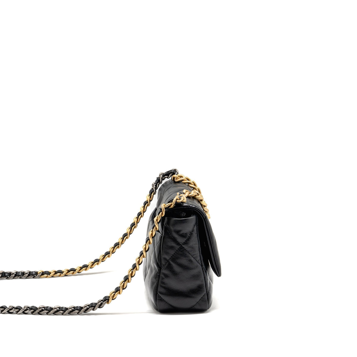 CHANEL SMALL 19 BAG GOATSKIN BLACK MULTICOLOUR HARDWARE