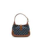 GUCCI JACKIE 1961 SMALL SHOULDER BAG DENIM/LEATHER BLUE/BROWN GHW