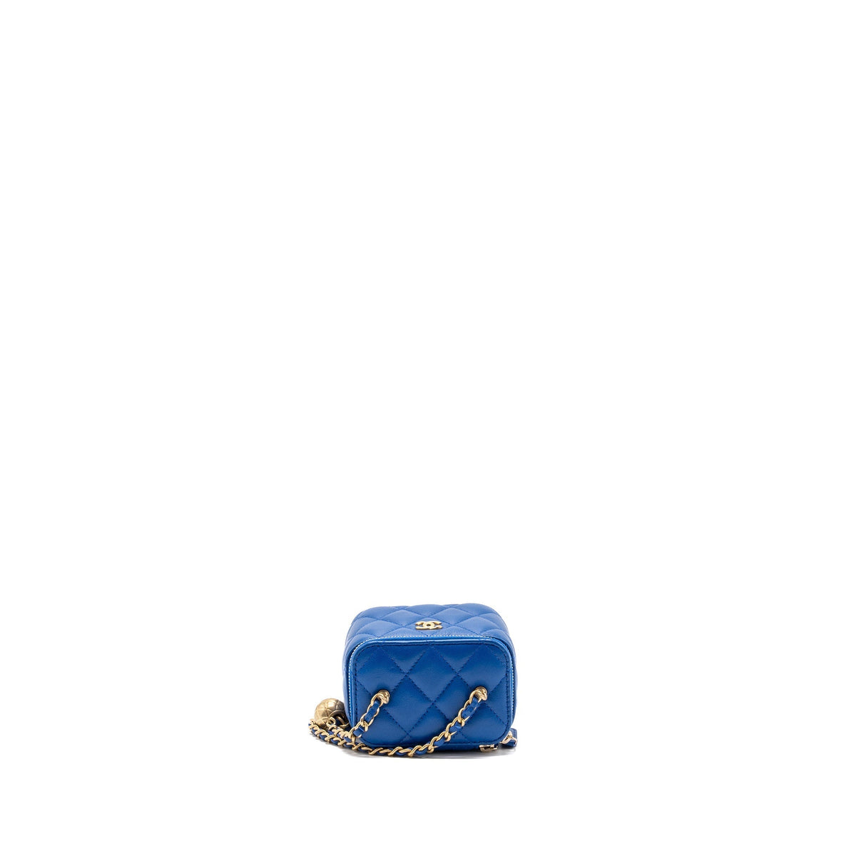CHANEL PEARL CRUSH MINI VANITY LAMBSKIN BLUE GHW(MICROCHIP)