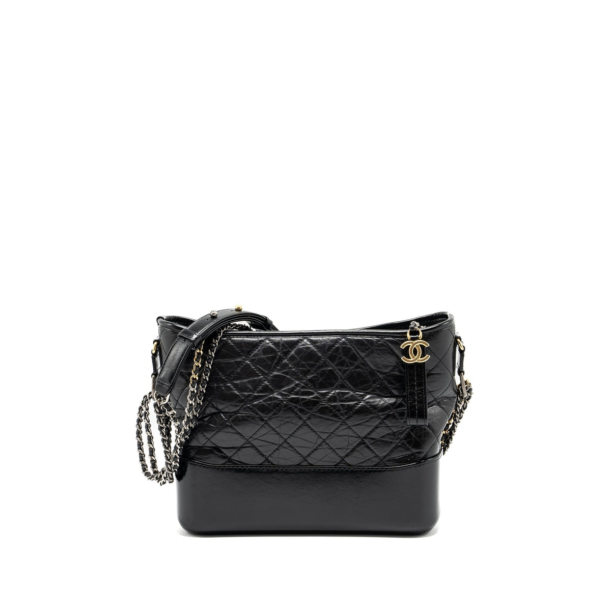 CHANEL LARGE GABRIELLE HOBO BAG CALFSKIN BLACK MULTICOLOR HARDWARE