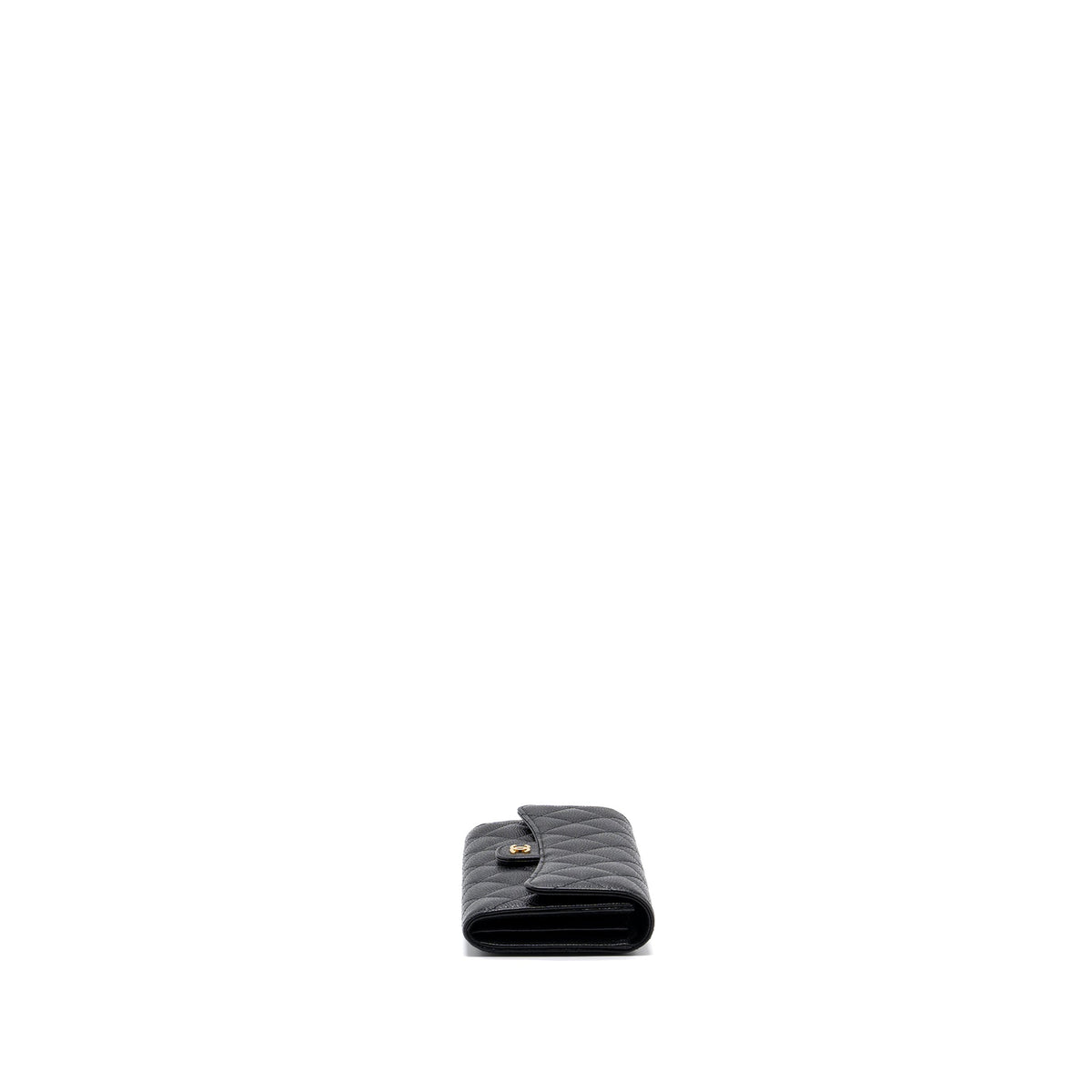 CHANEL CLASSIC FLAP WALLET GRAINED CALFSKIN BLACK GHW