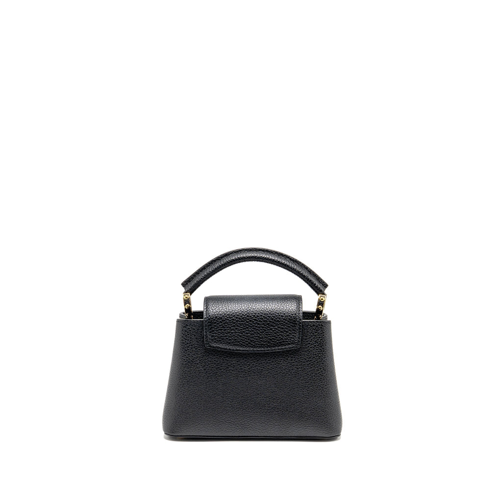 LOUIS VUITTON CAPUCINES MINI TAURILLON BLACK GHW