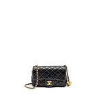 CHANEL PEARL CRUSH MINI RECTANGULAR FLAP BAG LAMBSKIN BLACK GHW