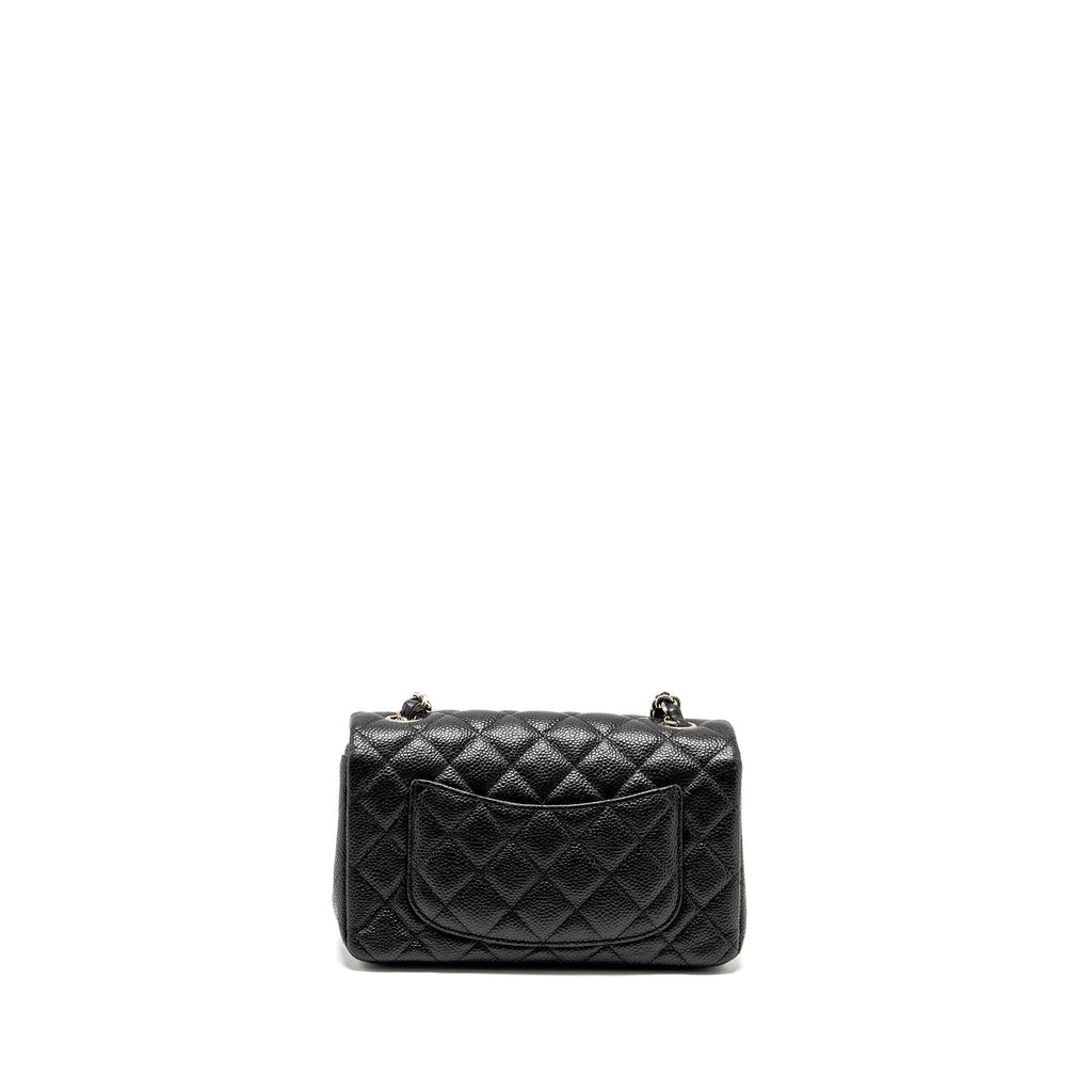 CHANEL MINI RECTANGULAR FLAP BAG CAVIAR BLACK SHW