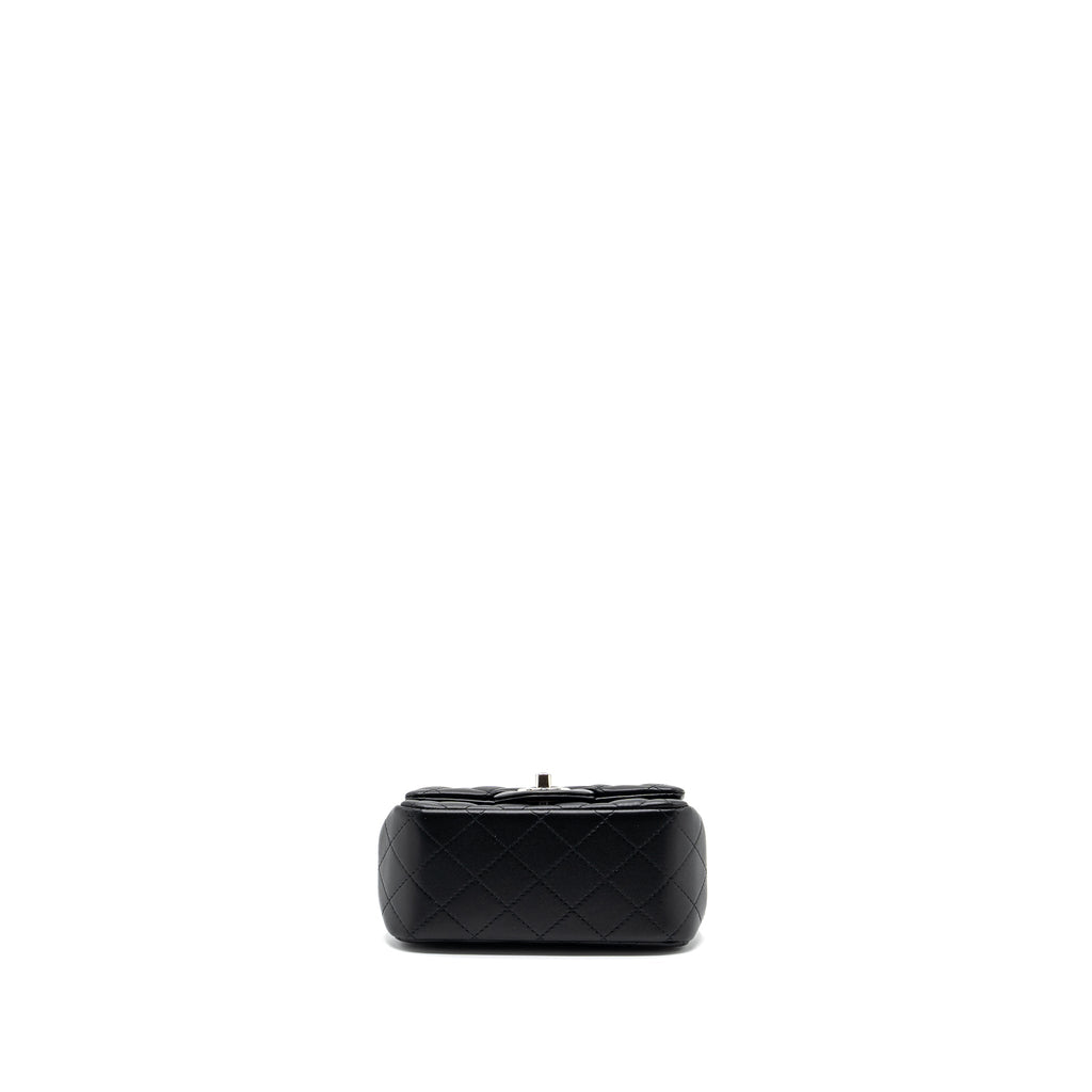 CHANEL MINI SQUARE FLAP BAG LAMBSKIN BLACK SHW (MICROCHIP)