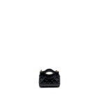 CHANEL 24S 31 NANO CLUTCH WITH CHAIN SHINY LAMBSKIN BLACK LGHW (MICROCHIP)