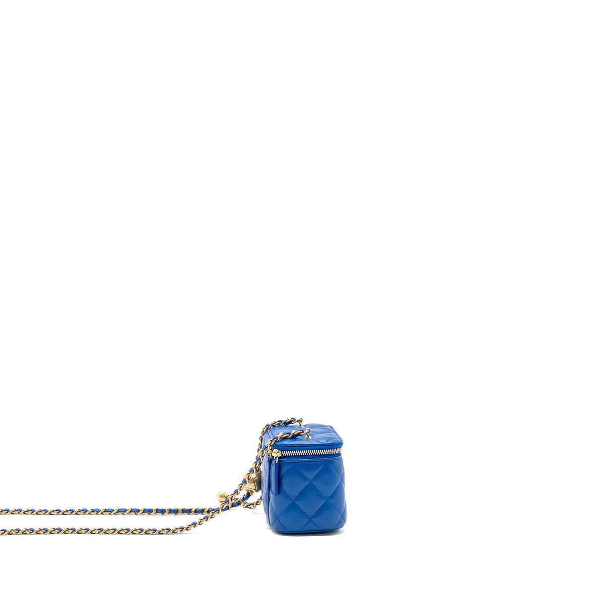 CHANEL PEARL CRUSH MINI VANITY LAMBSKIN BLUE GHW(MICROCHIP)