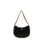 CHANEL 23B HOBO SHOULDER BAG LAMBSKIN BLACK BRUSHED GHW(MICROCHIP)
