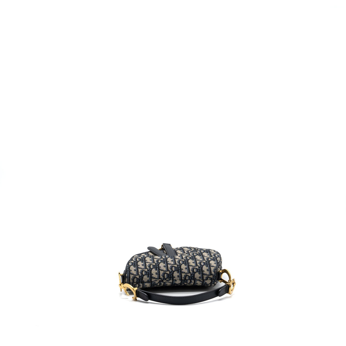 DIOR MINI SADDLE BAG BLUE OBLIQUE JACQUARD GHW