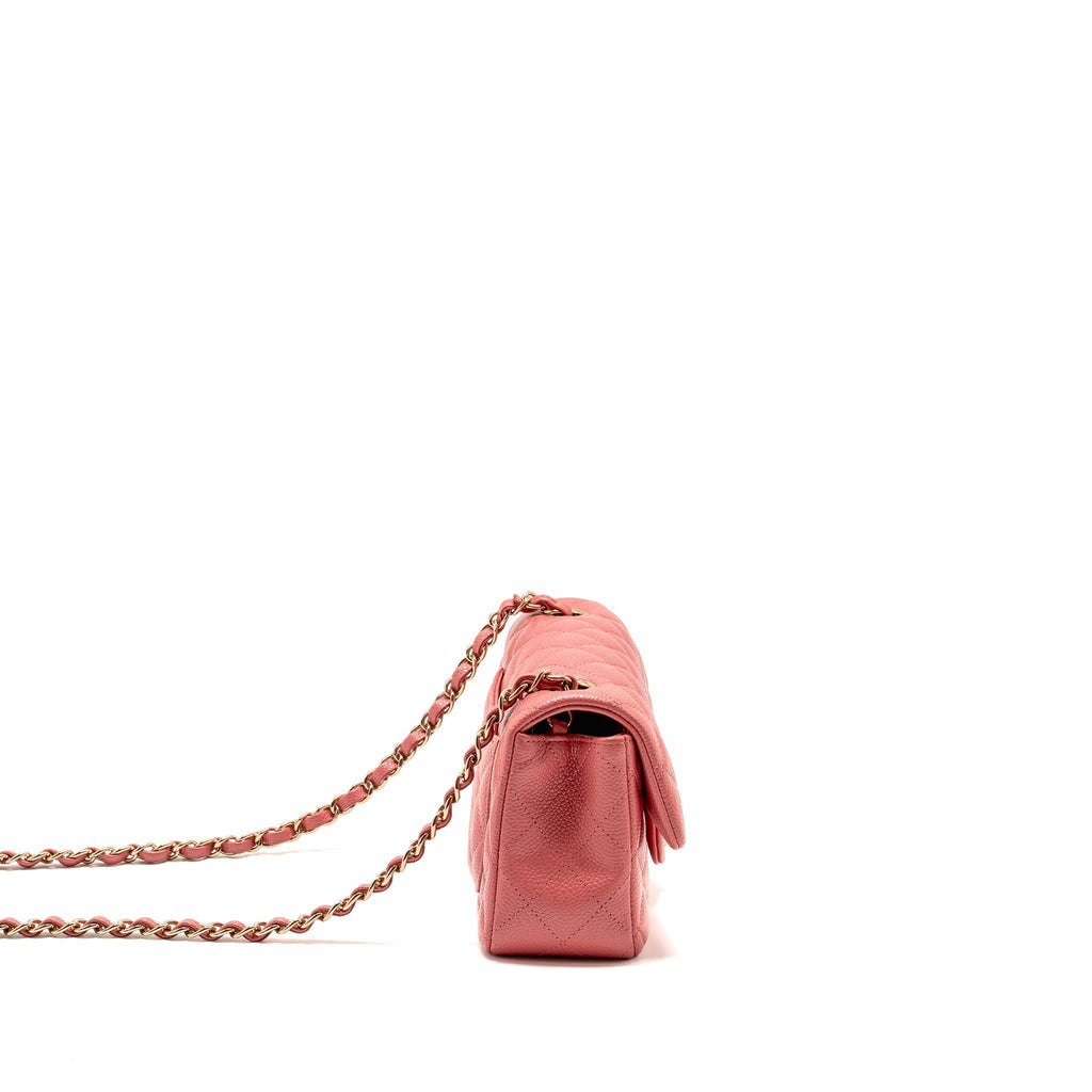 CHANEL MINI RECTANGULAR FLAP BAG CAVIAR PINK GHW