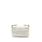 CHANEL SMALL 19 BAG SHINY GOATSKIN WHITE MULTICOLOURED HARDWARE