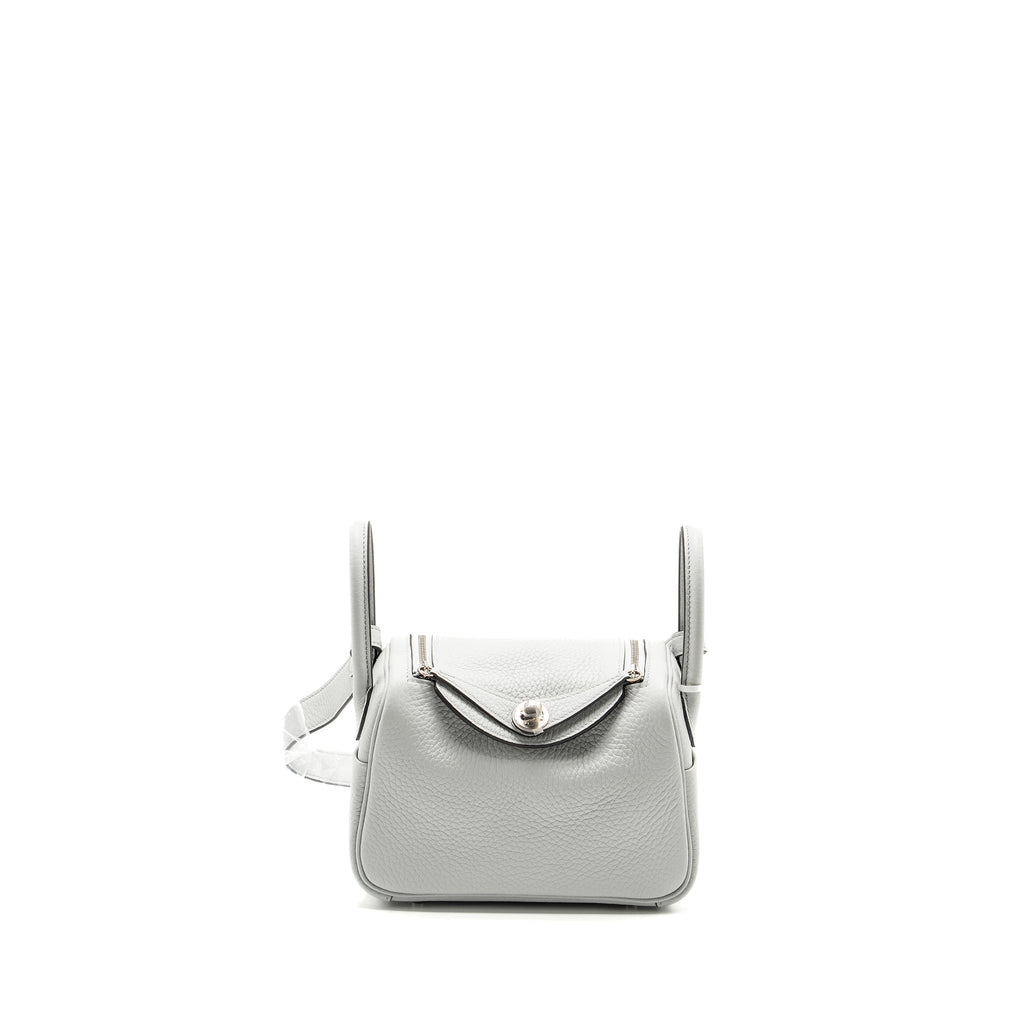 Hermes Mini Lindy Clemence Blue Pale SHW
