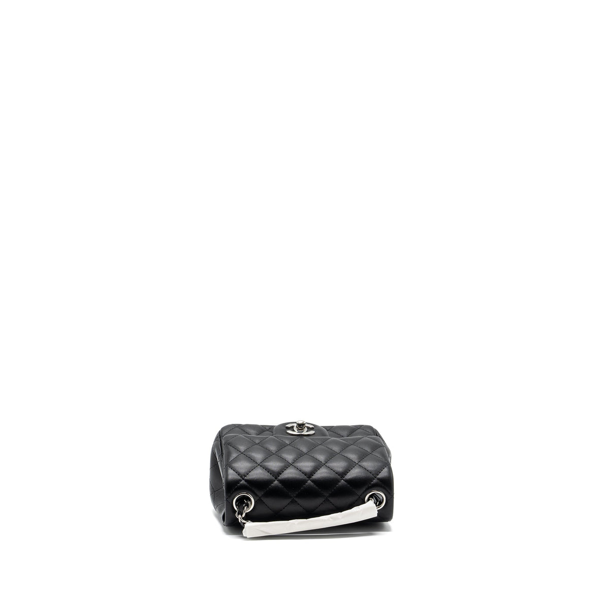 CHANEL MINI SQUARE FLAP BAG LAMBSKIN BLACK SHW (MICROCHIP)