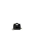 CHANEL 24S 31 NANO CLUTCH WITH CHAIN SHINY LAMBSKIN BLACK LGHW (MICROCHIP)