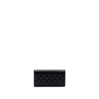 CHANEL CLASSIC FLAP WALLET GRAINED CALFSKIN BLACK GHW