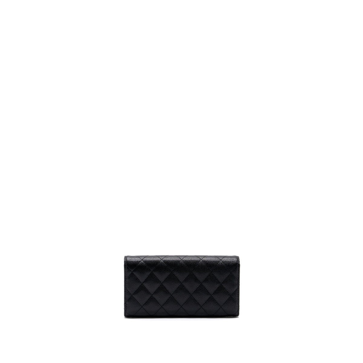 CHANEL CLASSIC FLAP WALLET GRAINED CALFSKIN BLACK GHW