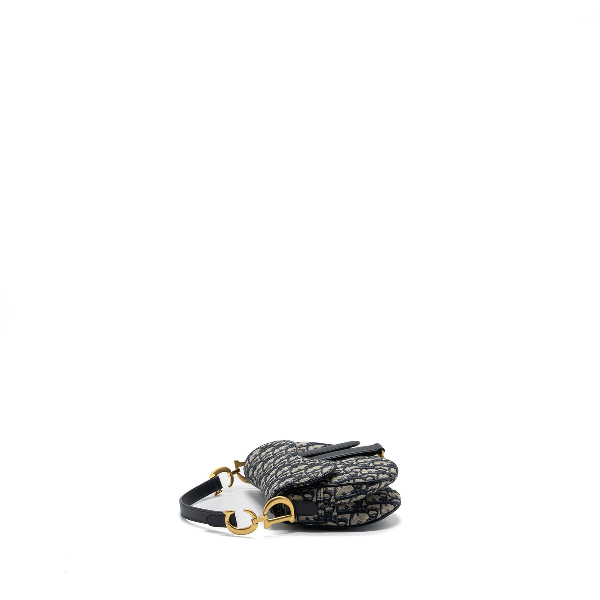 DIOR MINI SADDLE BAG BLUE OBLIQUE JACQUARD GHW