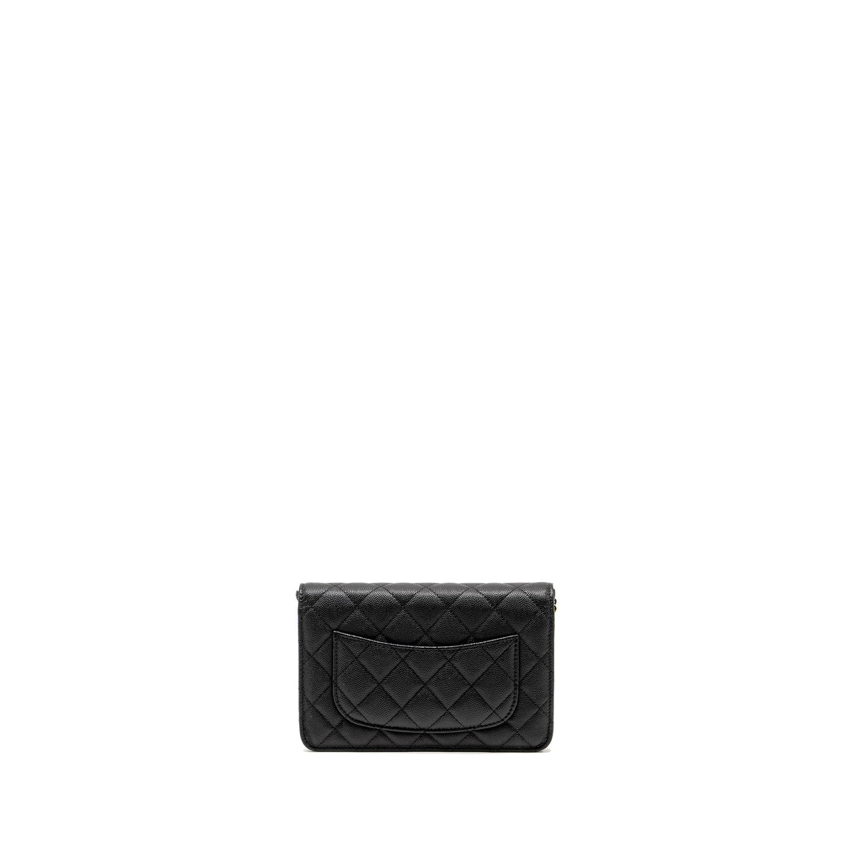 CHANEL DETAILED CC LOGO WALLET ON CHAIN CAVIAR CAVIAR BLACK GHW (MICROCHIP)