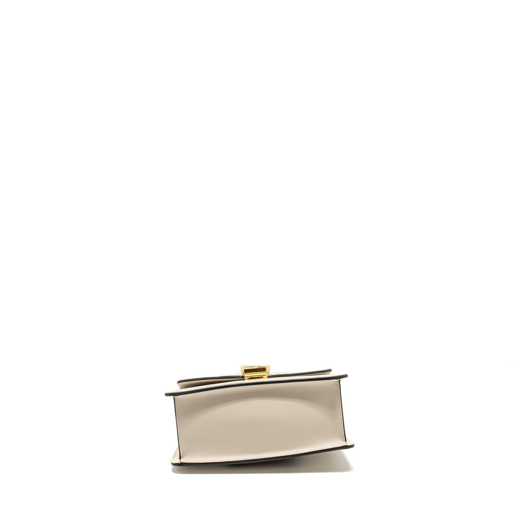 GUCCI MINI SYLVIE TOP HANDLE BAG CALFSKIN WHITE GHW