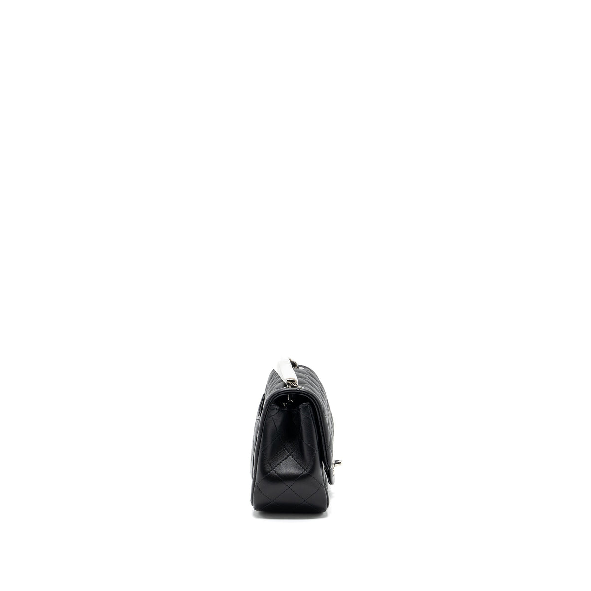 CHANEL MINI SQUARE FLAP BAG LAMBSKIN BLACK SHW (MICROCHIP)