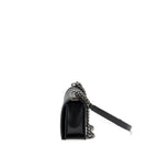 CHANEL MEDIUM BOY BAG CAVIAR BLACK RUTHENIUM SILVER HARDWARE(MICROCHIP)