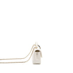 CHANEL TOP HANDLE MINI RECTANGULAR FLAP BAG LAMBSKIN WHITE LGHW (MICROCHIP)