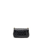 CHANEL PEARL CRUSH MINI RECTANGULAR FLAP BAG LAMBSKIN BLACK GHW