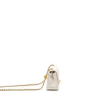 CHANEL PEARL CRUSH MINI SQUARE LAMBSKIN WHITE GHW (MICROCHIP)