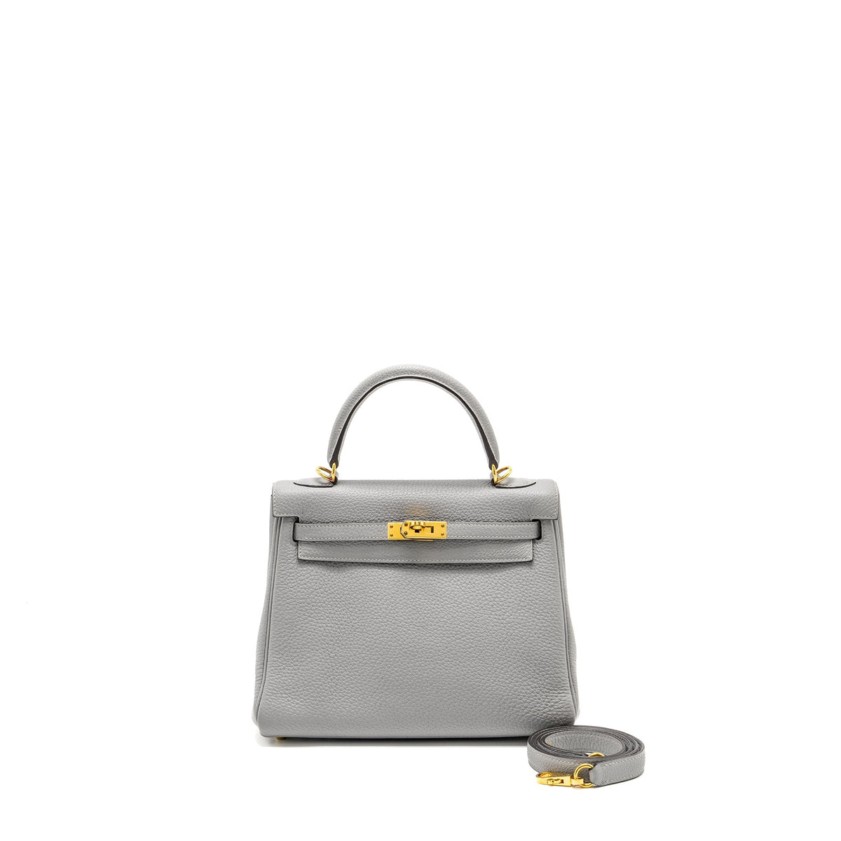 Hermes Kelly 25 Togo Gris Mouette GHW