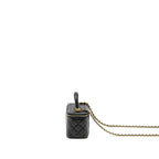 CHANEL TOP HANDLE LONG VANITY WITH CHAIN LAMBSKIN BLACK GHW