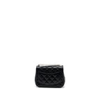 CHANEL MINI SQUARE FLAP BAG LAMBSKIN BLACK SHW (MICROCHIP)