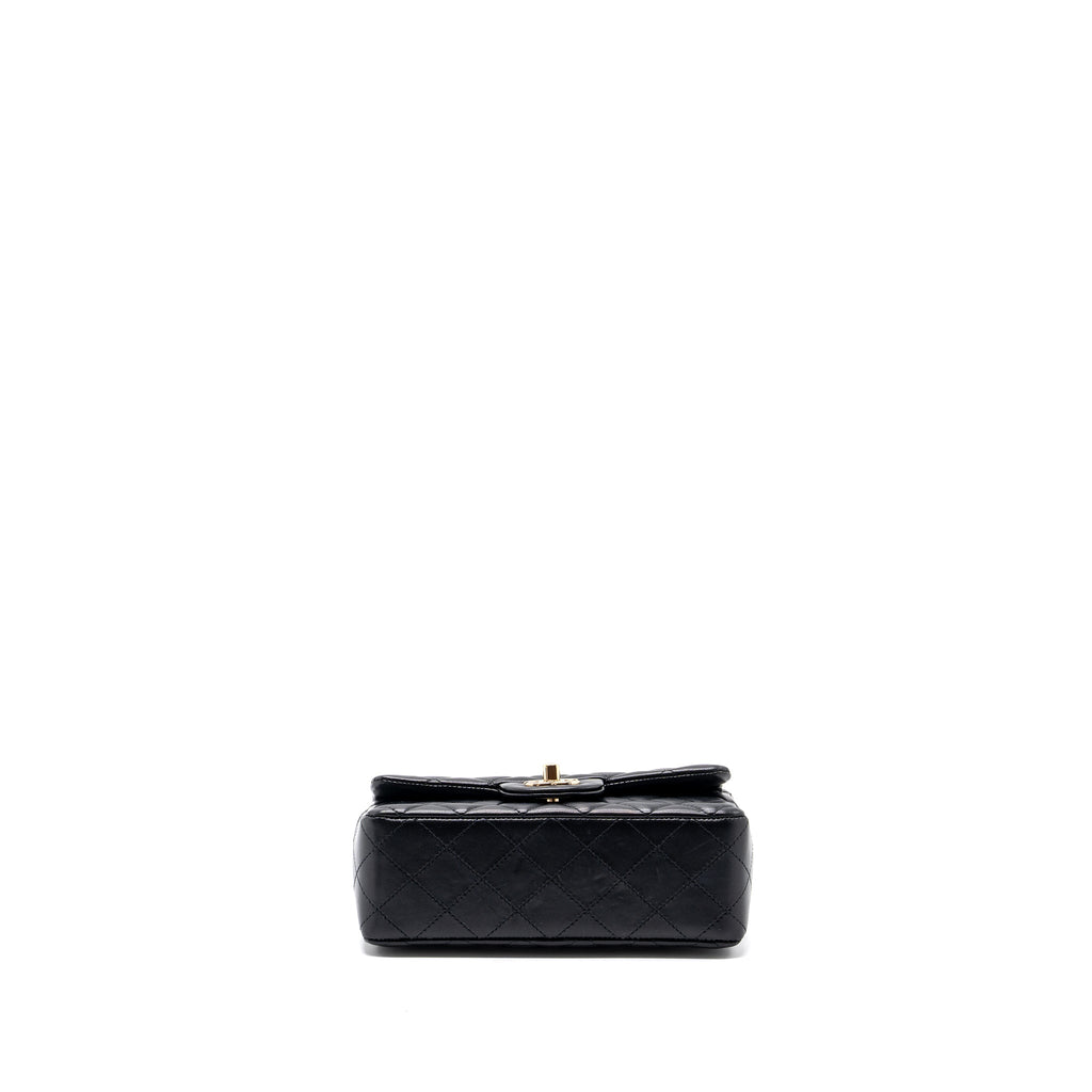 CHANEL MINI RECTANGULAR FLAP BAG LAMBSKIN BLACK LGHW (MICROCHIP)