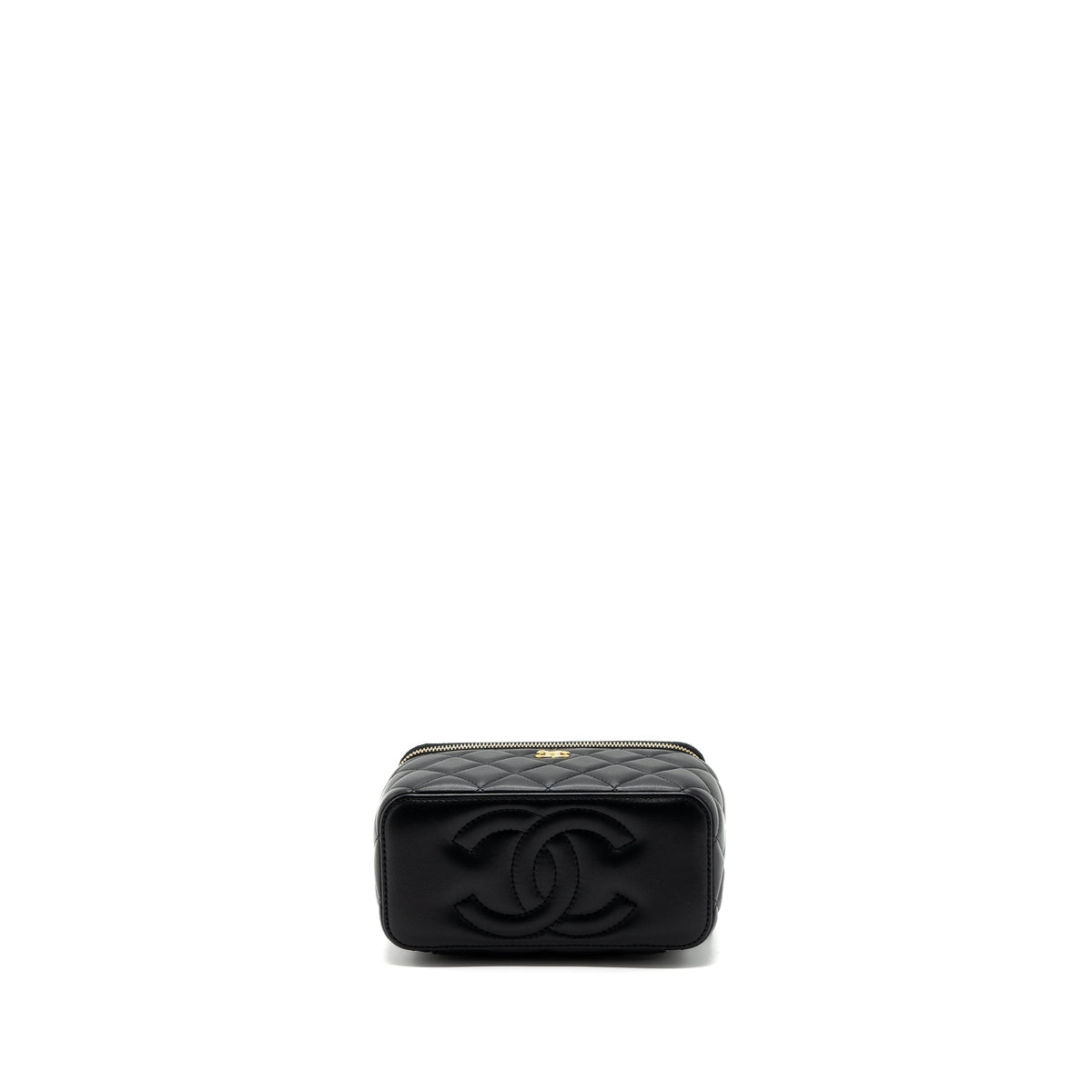 CHANEL PEARL CRUSH LONG VANITY LAMBSKIN BLACK GHW (MICROCHIP)