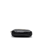 CHANEL SMALL 22 BAG GOLD LETTER SHINY  CALFSKIN BLACK BRUSHED GHW (MICROCHIP)