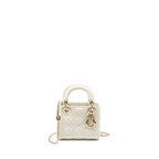 DIOR MINI LADY DIOR LAMBSKIN WHITE LGHW