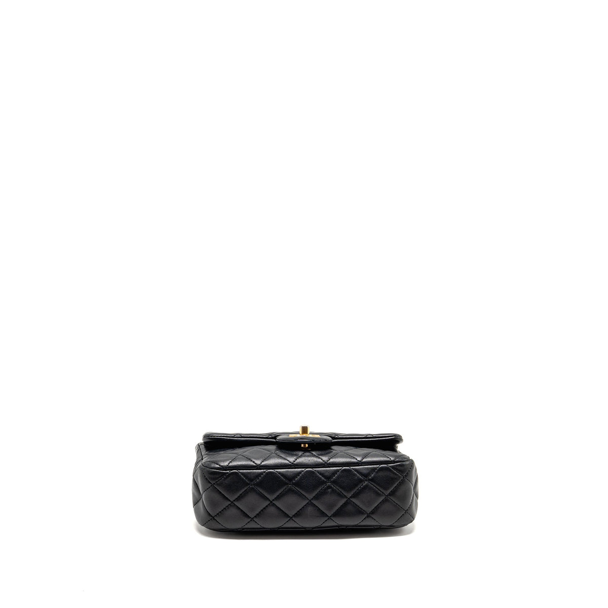 CHANEL PEARL CRUSH MINI RECTANGULAR FLAP BAG LAMBSKIN BLACK GHW