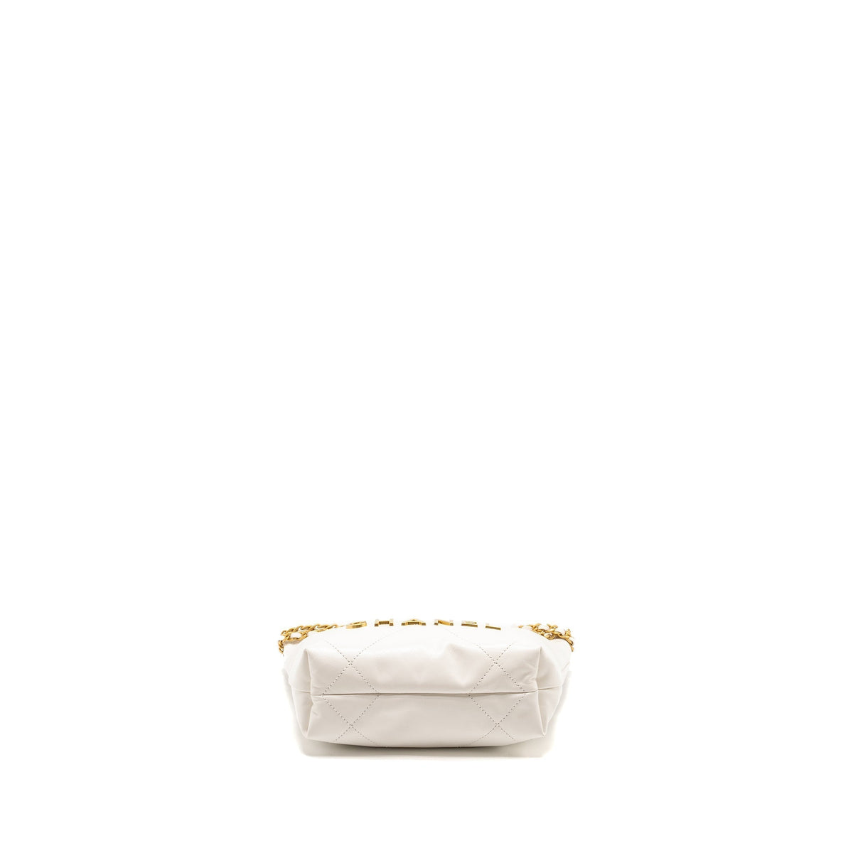 CHANEL MINI 22 BAG SHINY CALFSKIN WHITE GHW (MICROCHIP)