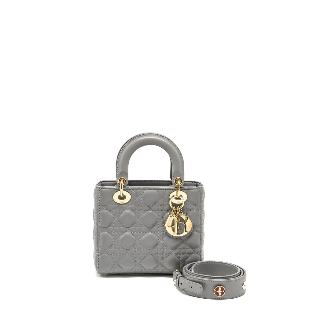 DIOR MY ABC SMALL LADY DIOR LAMBSKIN GREY LGHW