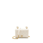 CHANEL QUILTED MINI FLAP BAG CALFSKIN WHITE GHW