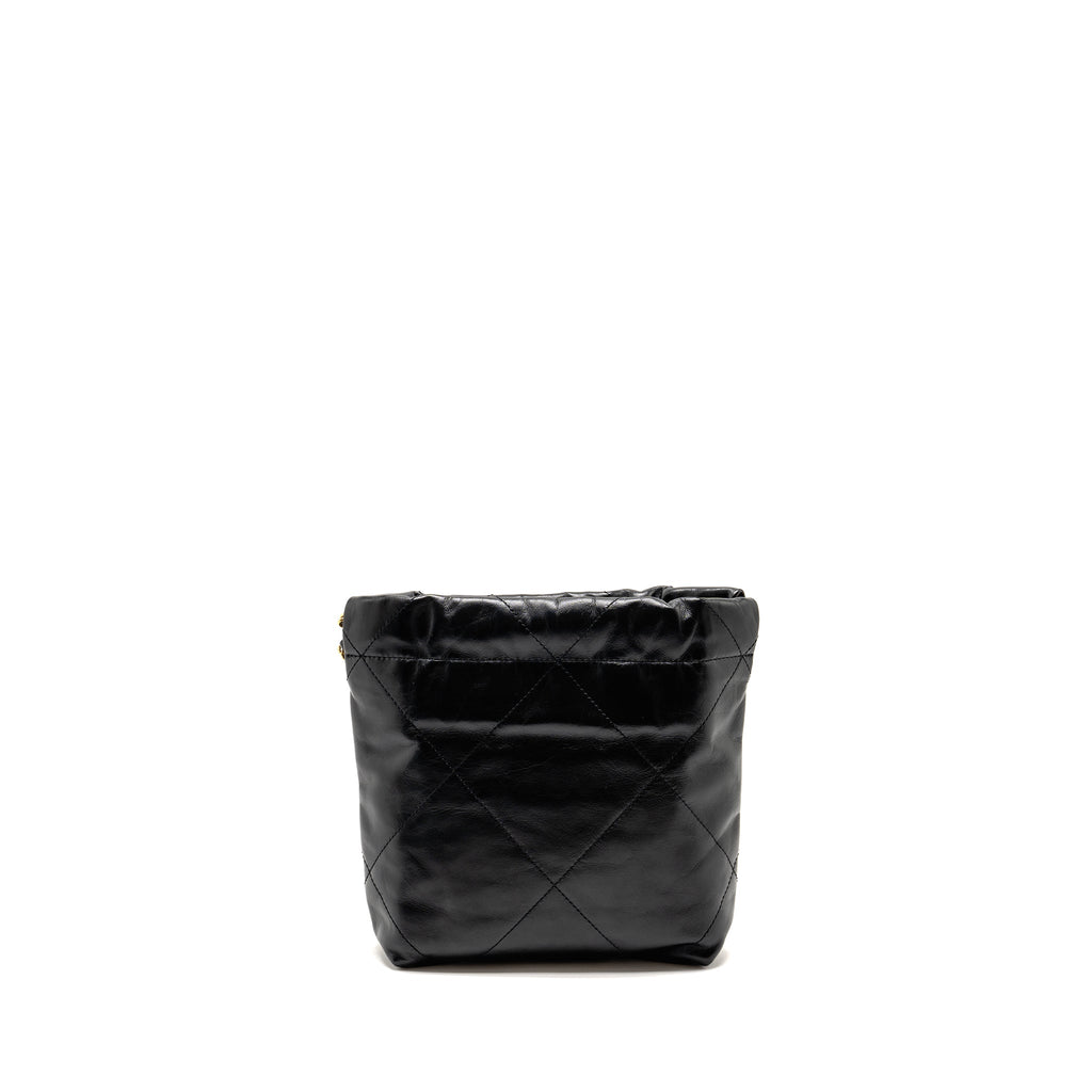 CHANEL MINI 22 BAG CALFSKIN BLACK GHW (MICROCHIP)
