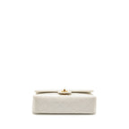CHANEL VINTAGE MEDIUM CLASSIC DOUBLE FLAP BAG WHITE LAMBSKIN GHW