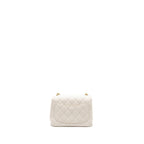 CHANEL PEARL CRUSH MINI SQUARE LAMBSKIN WHITE GHW (MICROCHIP)