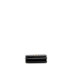 CHANEL PEARL DETAILED TOP HANDEL WALLET ON CHAIN LAMBSKIN BLACK LGHW (MICROCHIP)