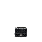 CHANEL MINI SQUARE FLAP BAG LAMBSKIN BLACK SHW (MICROCHIP)
