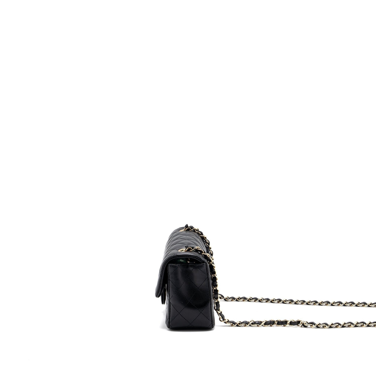 CHANEL MINI RECTANGULAR FLAP BAG LAMBSKIN BLACK LGHW (MICROCHIP)