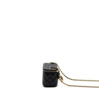 CHANEL PEARL CRUSH LONG VANITY LAMBSKIN BLACK GHW (MICROCHIP)