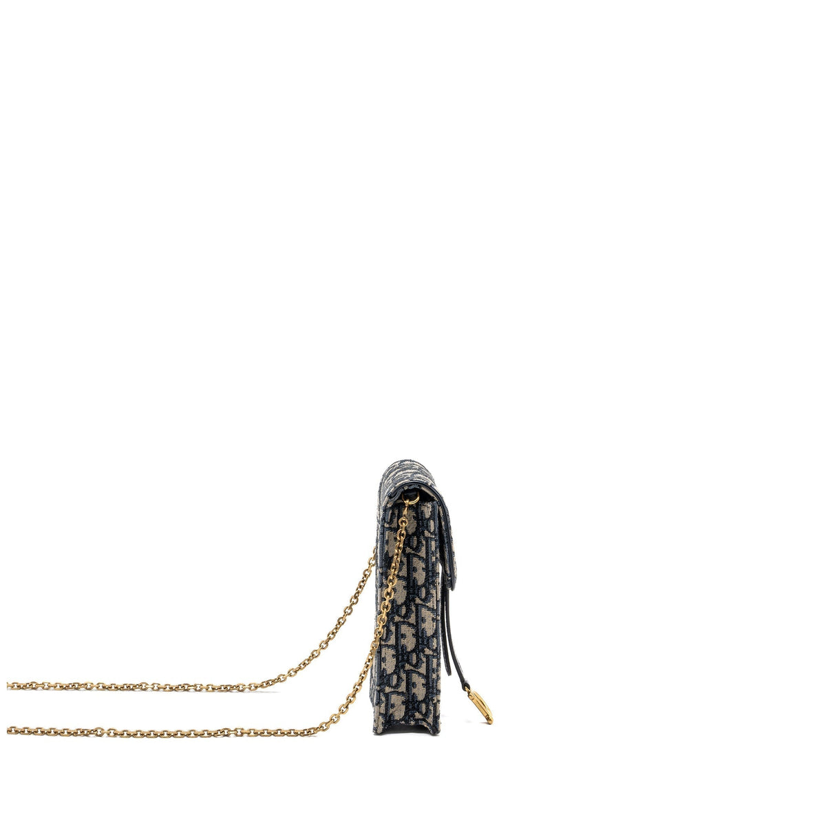 DIOR SADDLE PHONE POUCH DIOR OBLIQUE JACQUARD BLUE GHW