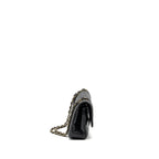 CHANEL MEDIUM CLASSIC DOUBLE FLAP BAG CHEVRON LAMBSKIN BLACK LGHW